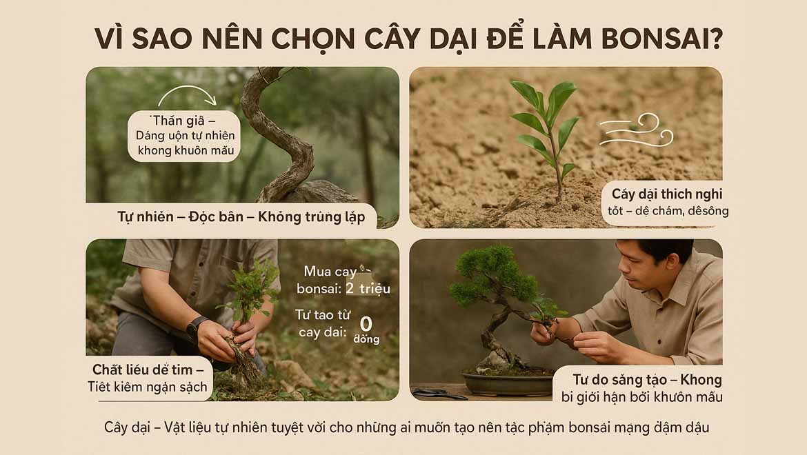 cach tao cay bonsai tu cay dai