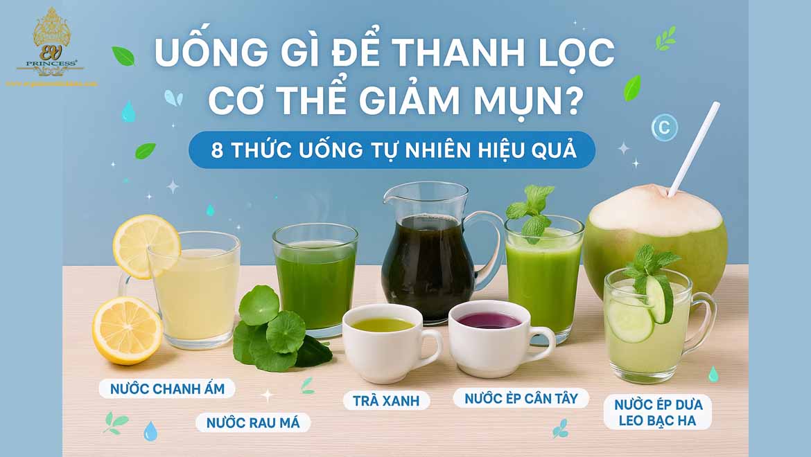 uong gi de thanh loc co the giam mun