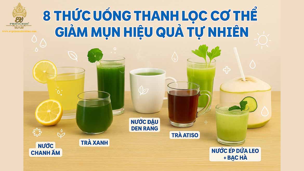 uong gi de thanh loc co the giam mun