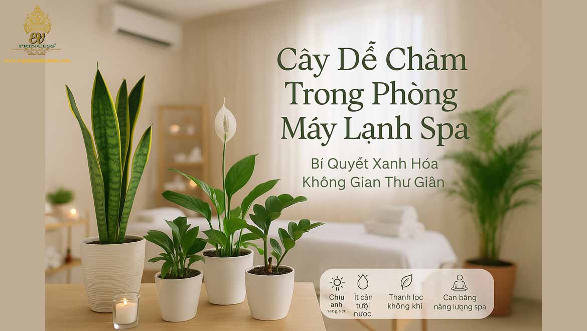cay de cham trong phong may lanh spa