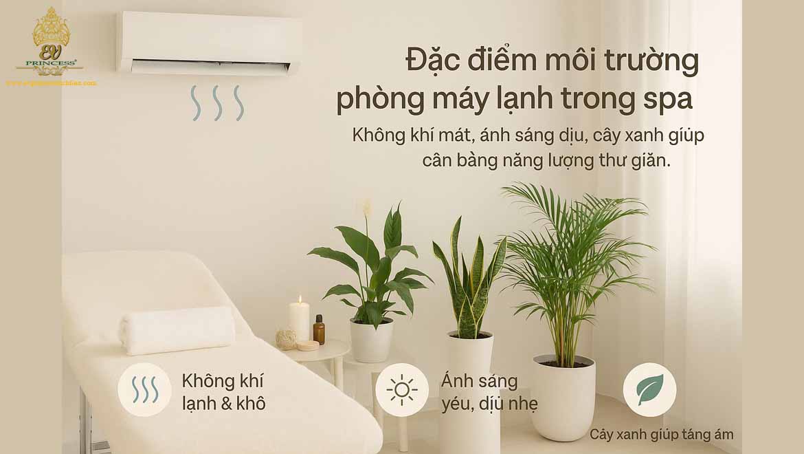 cay de cham trong phong may lanh spa