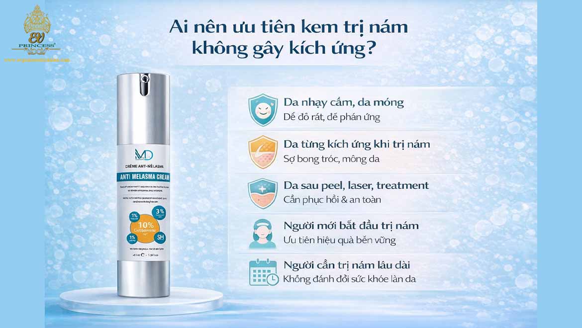 kem tri nam khong gay kich ung