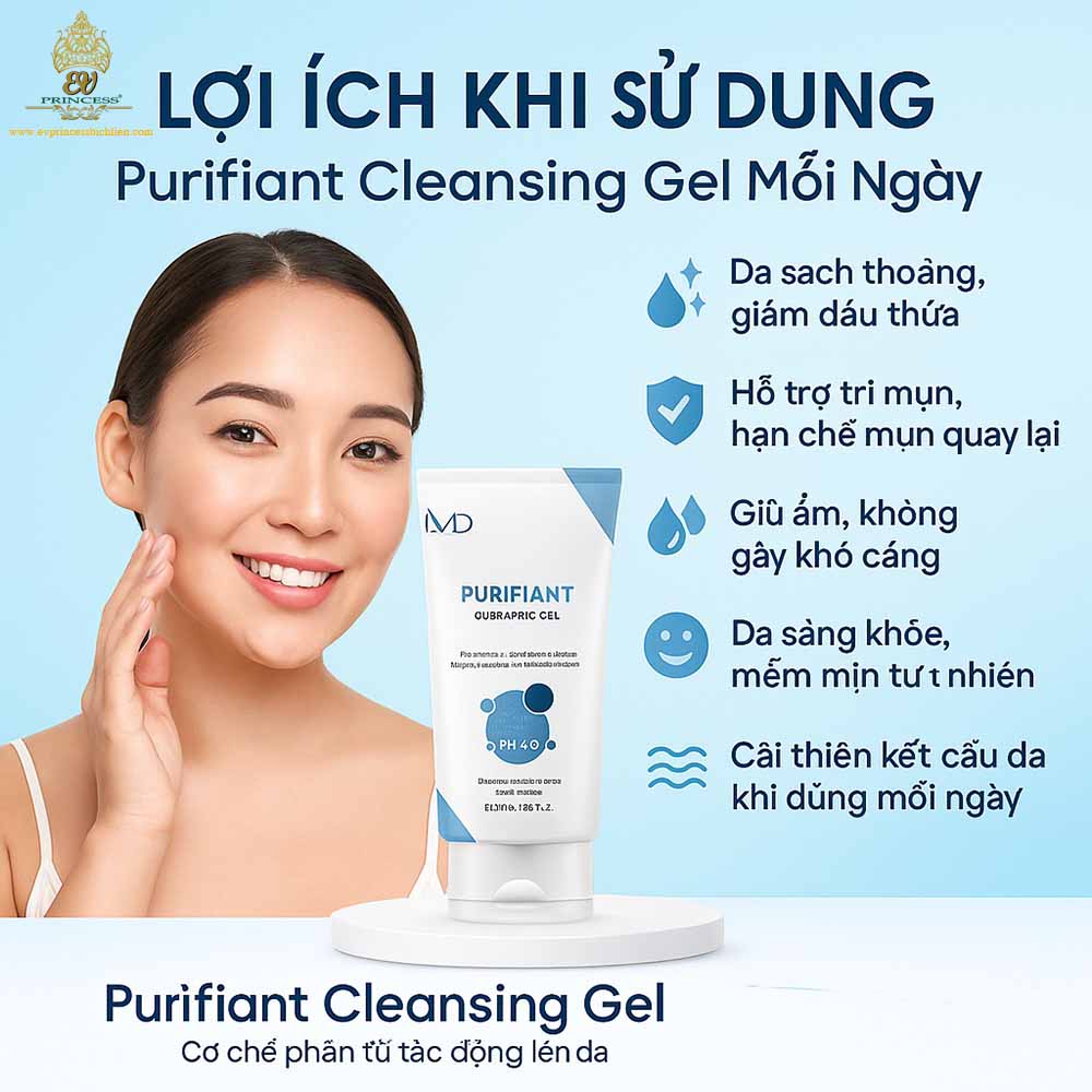 Md Cosmedi Purifiant Cleansing Gel - Sữa Rửa Mặt Dịu Nhẹ Chuẩn Pháp Cho Da Dầu Mụn (pH 5.0) - Hình ảnh 3